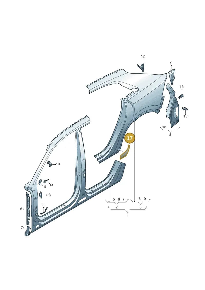 4M8853844 — Audi RS Q8 (2019-2025) diagram 429809500, position 17