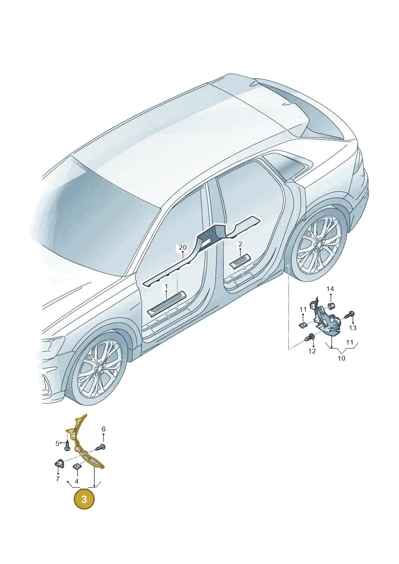 4M8853888D — Audi Q8 (2018-2025) diagram 429853000, position 3
