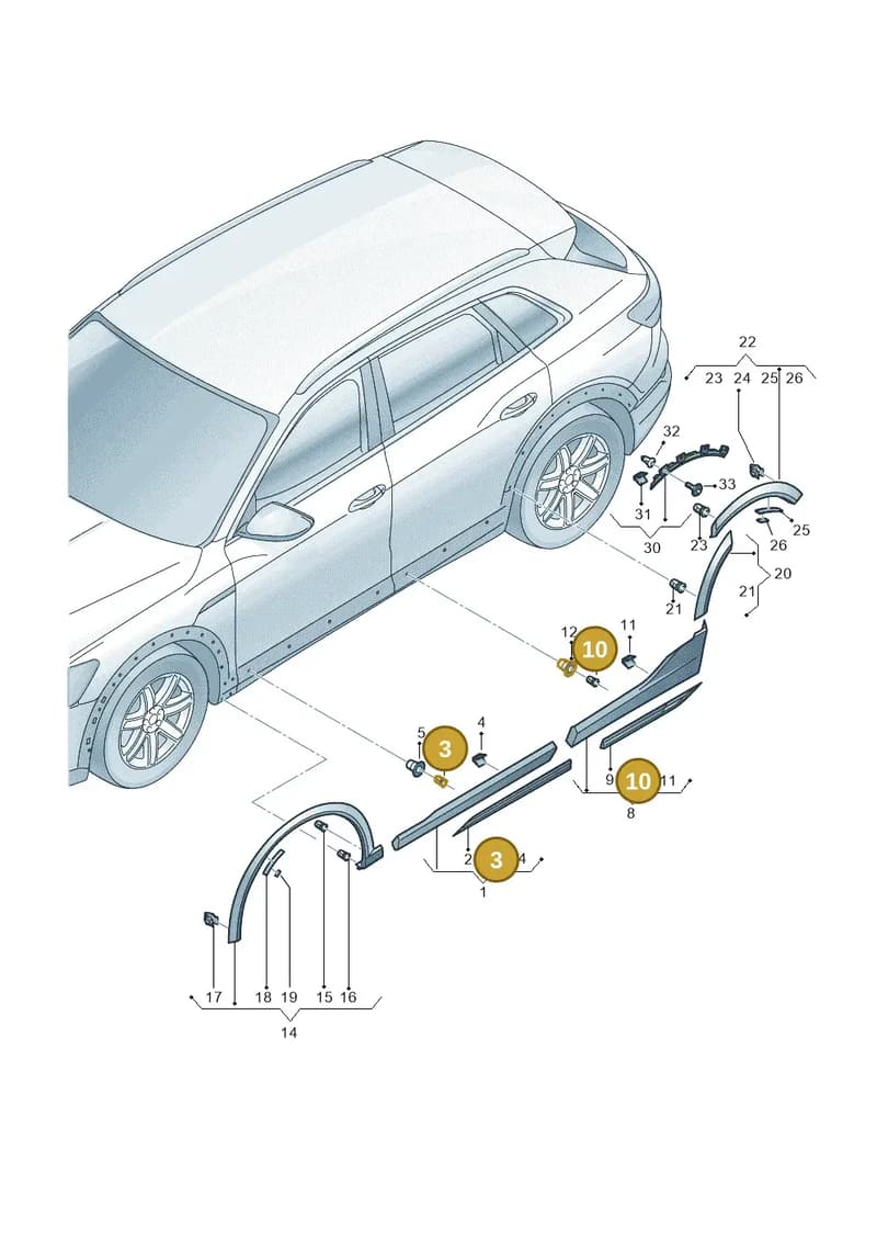 4M8853909 — Audi Q8 e-tron (2018-2025) diagram 586853100, position 3+10