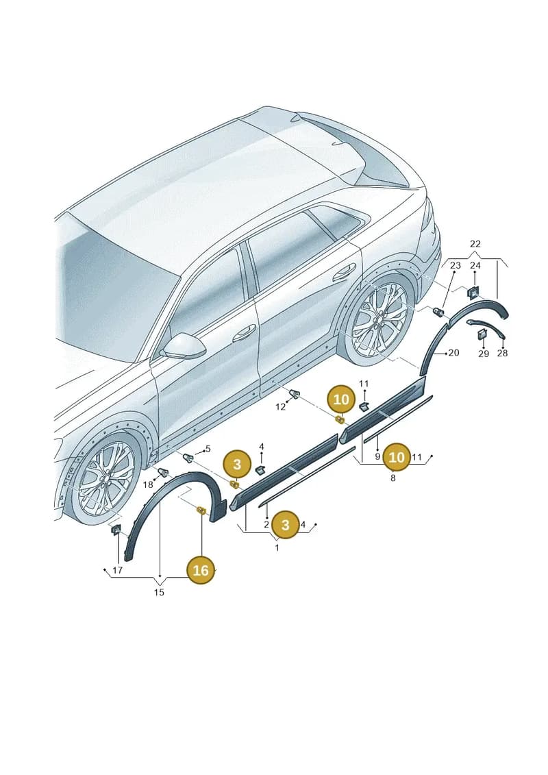 4M8853909 — Audi RS Q8 (2019-2025) diagram 429853010, position 3+10+16