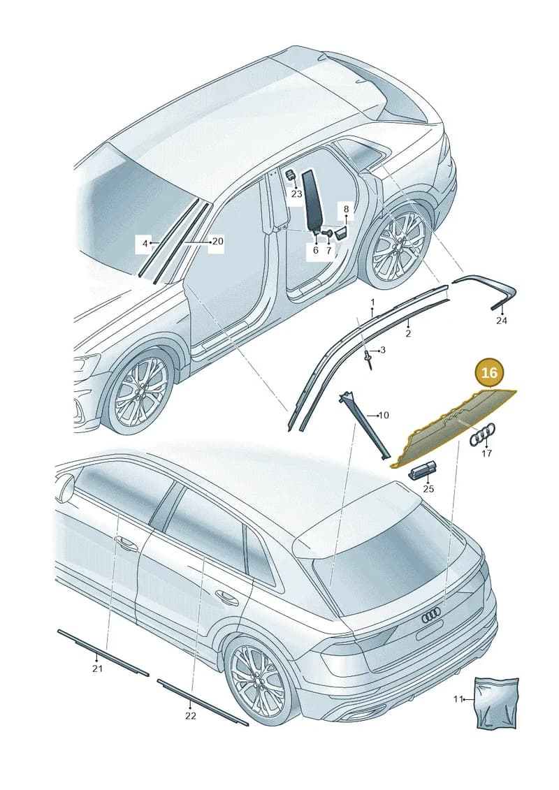 4M8853927A — Audi RS Q8 (2019-2025) diagram 429853020, position 16