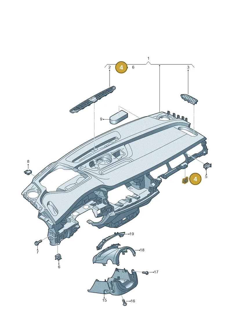 4M8857720GV58 — Audi Q7 (2015-2025) diagram 429857010, position 4