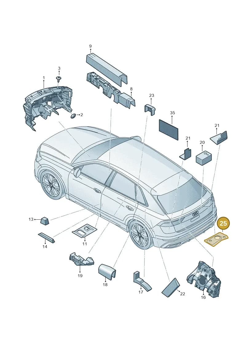 4M8863914A — Audi RS Q8 (2019-2025) diagram 429863020, position 25