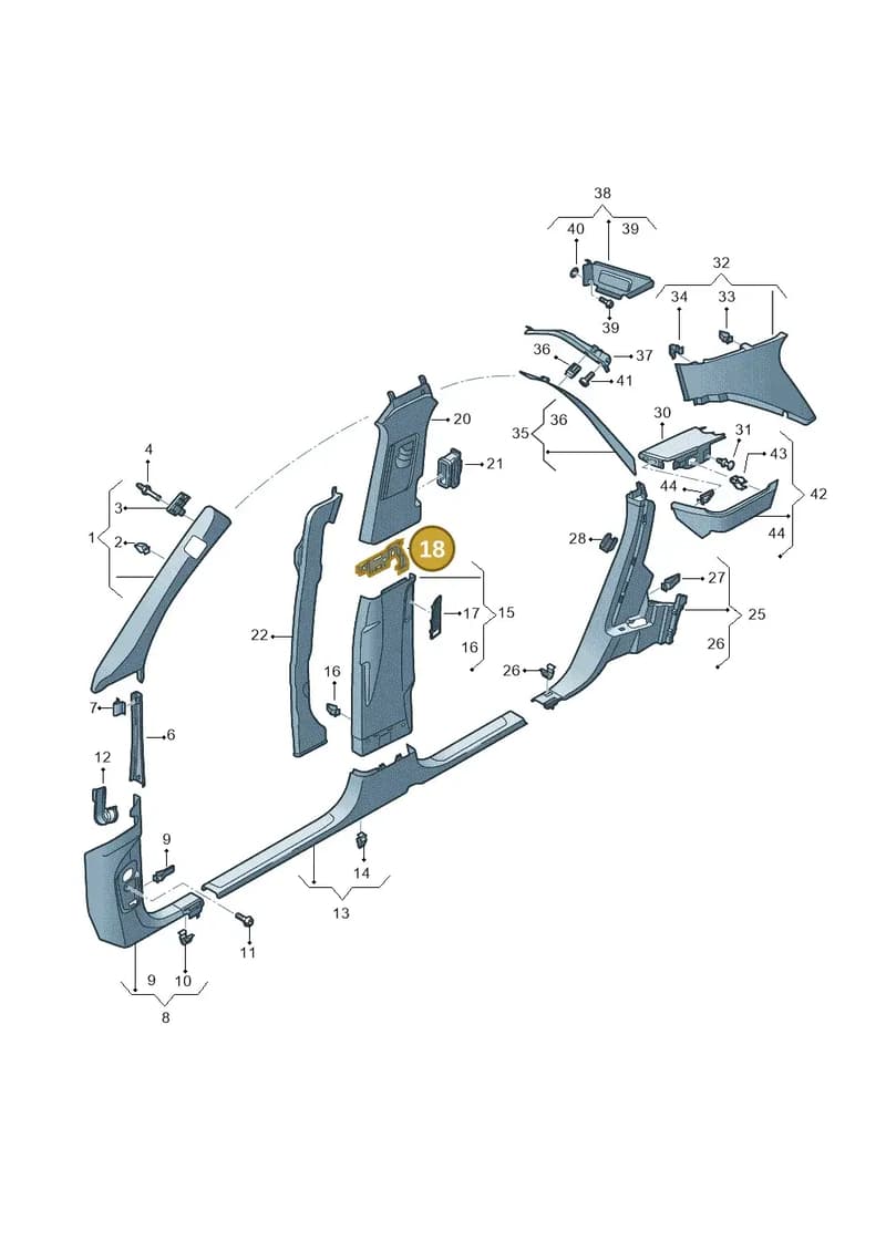 4M8867191 — Audi RS Q8 (2019-2025) diagram 429867065, position 18
