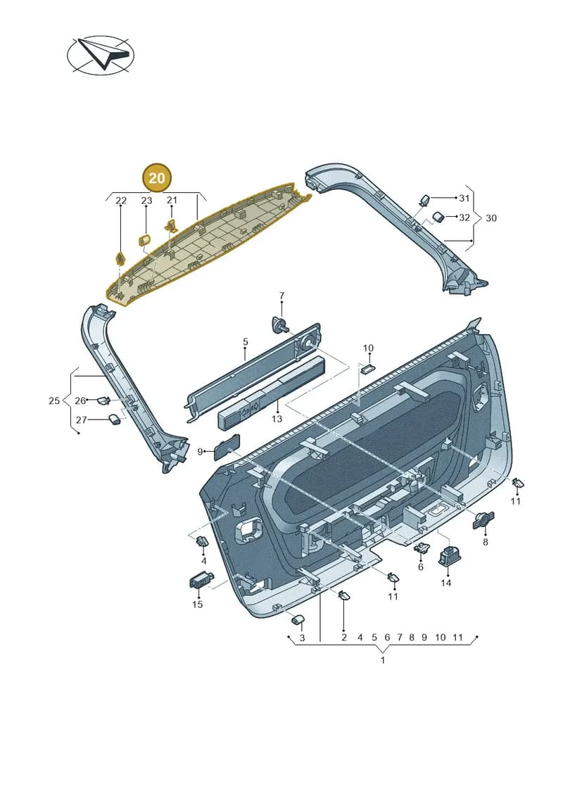 4M8867606A4PK — Audi RS Q8 (2019-2025) diagram 429867080, position 20