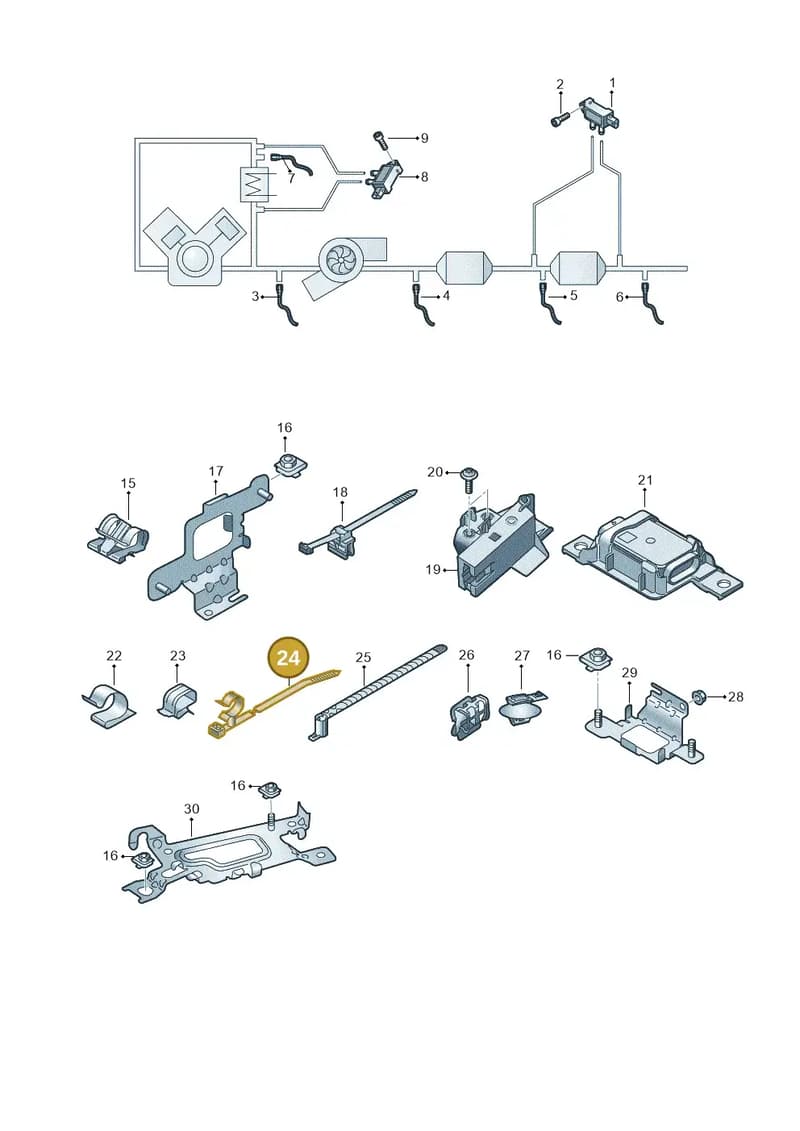4M8906217B — Audi A5 Sportback (2016-2025) diagram 897906010, position 24