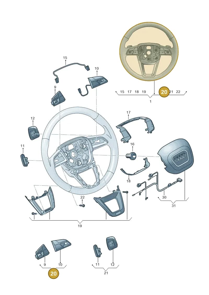 4M8951523AXHA — Audi Q8 (2018-2025) diagram 859419100, position 20