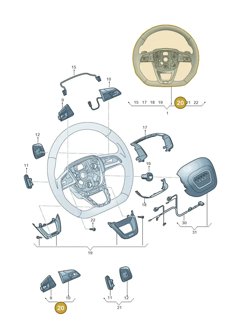 4M8951523K — Audi RS Q8 (2019-2025) diagram 859419200, position 20