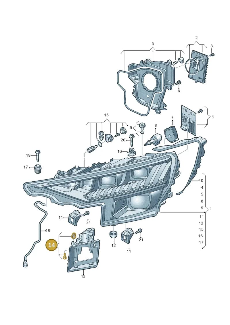 4M8998099 — Audi RS Q8 (2019-2025) diagram 429941070, position 14