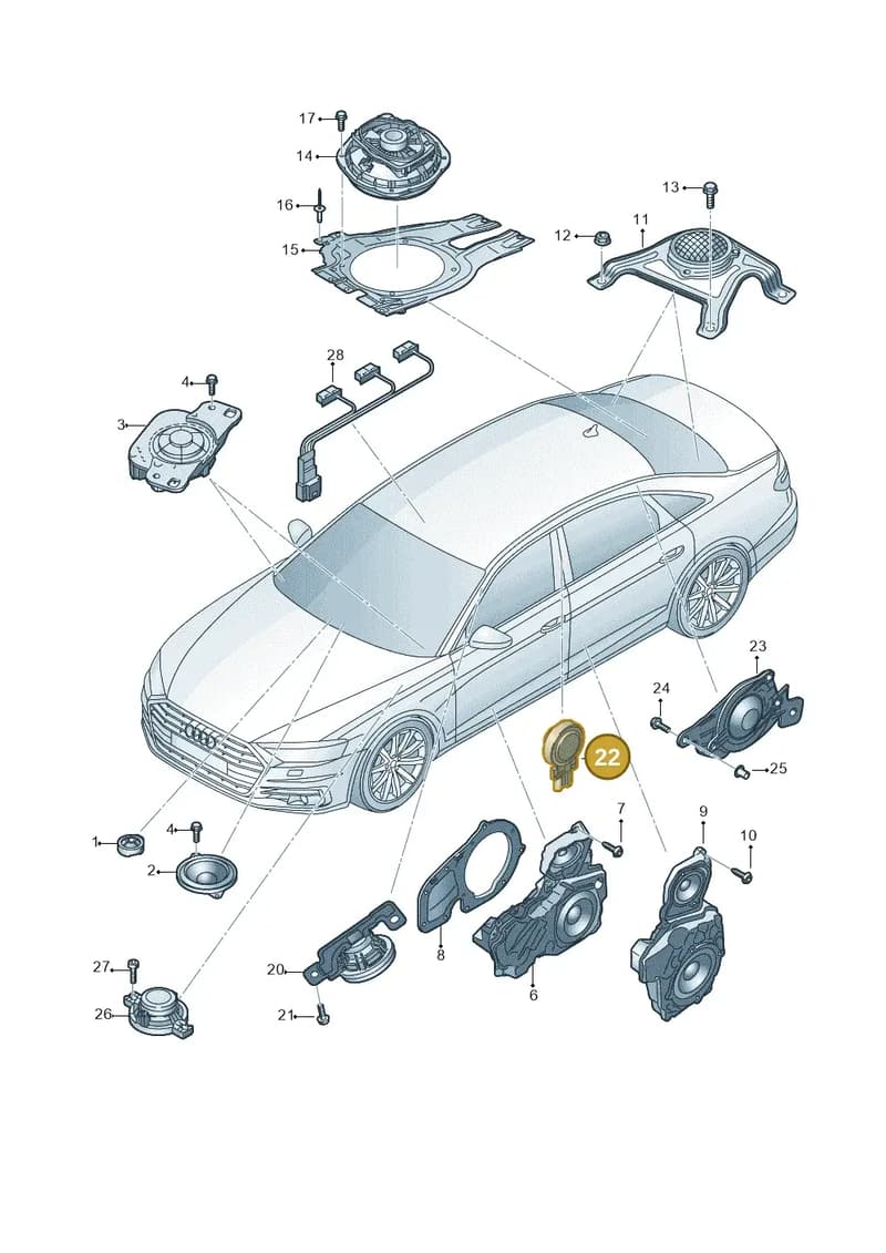 4N0035399B — Audi A8 (2017-2025) diagram 838035350, position 22