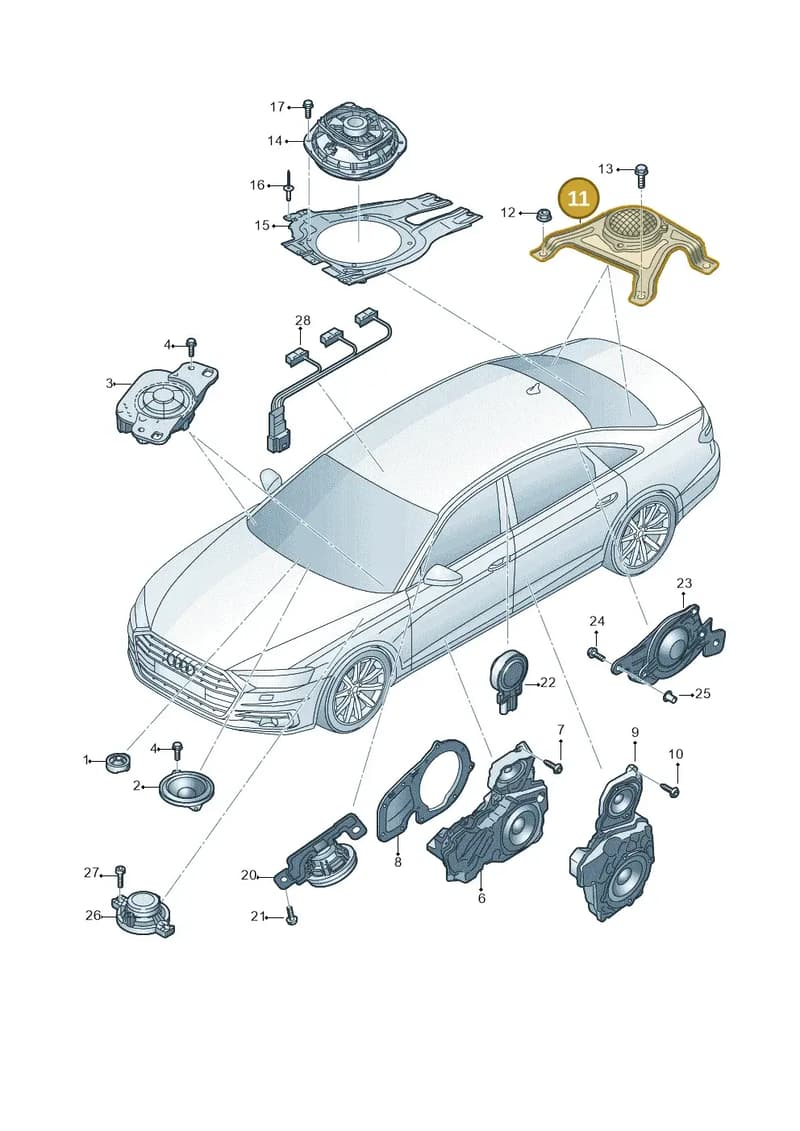 4N0035416A — Audi A8 (2017-2025) diagram 838035350, position 11