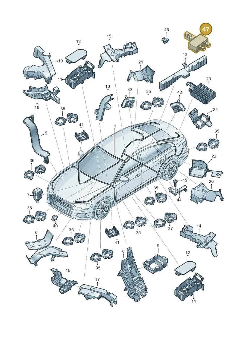 4N0035585 — Audi A6 (2018-2025) diagram 430971800, position 47