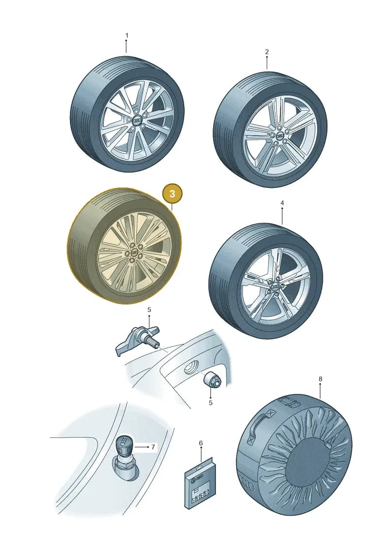 4N0073540B8Z8 — Audi A8 (2017-2025) diagram 838073300, position 3