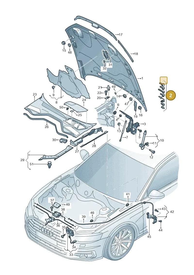 4N0098615 — Audi A8 (2017-2025) diagram 838823000, position 2