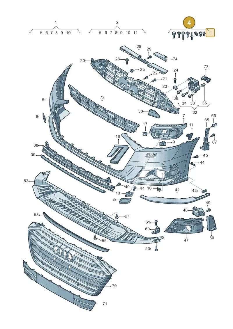 4N0098623 — Audi A8 (2017-2025) diagram 838807020, position 4