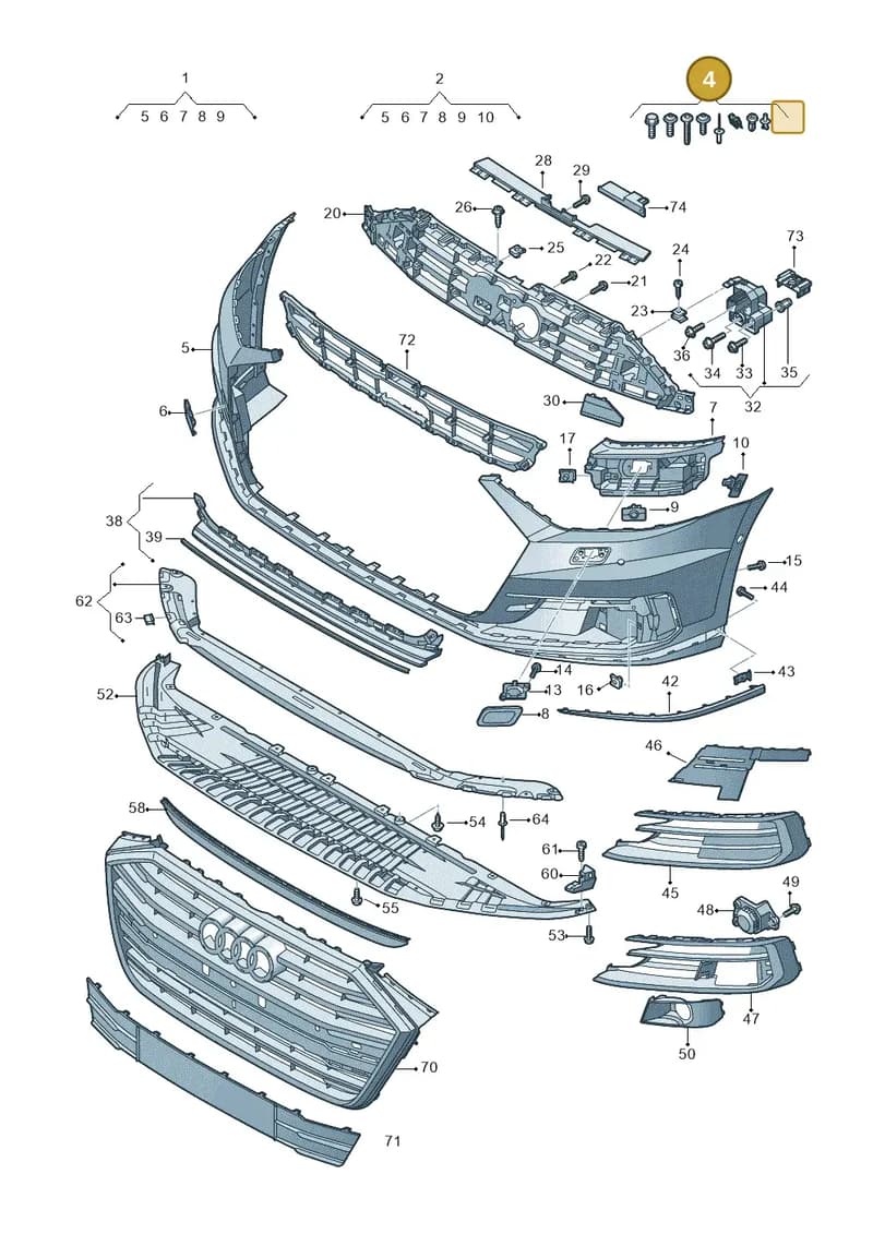 4N0098623 — Audi A8 (2017-2025) diagram 838807100, position 4