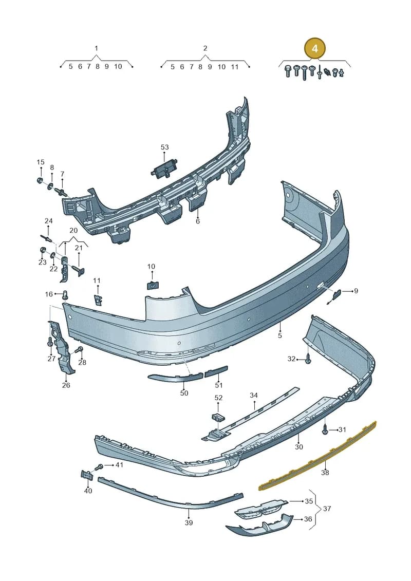 4N0098627 — Audi A8 (2017-2025) diagram 838807600, position 4