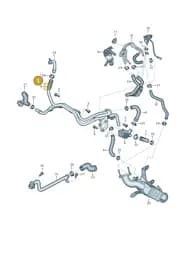4N0122101AS Audi Coolant Hose with Quick Release Coupling