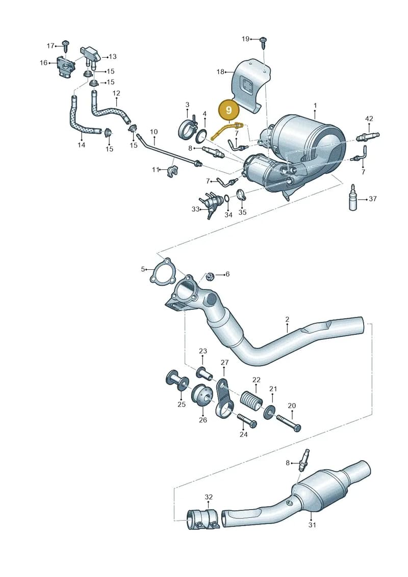 4N0131205E — Audi A5 Sportback (2016-2025) diagram 849253750, position 9
