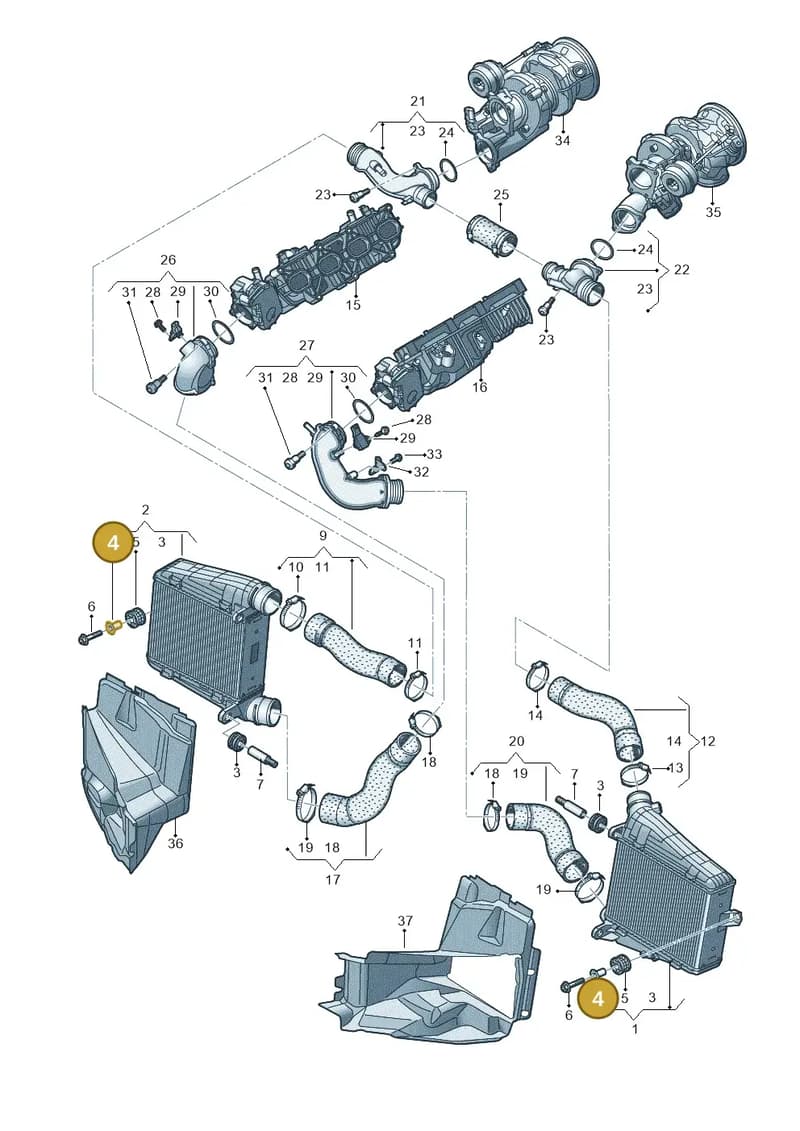 4N0145219 — Audi A8 (2017-2025) diagram 838145550, position 4