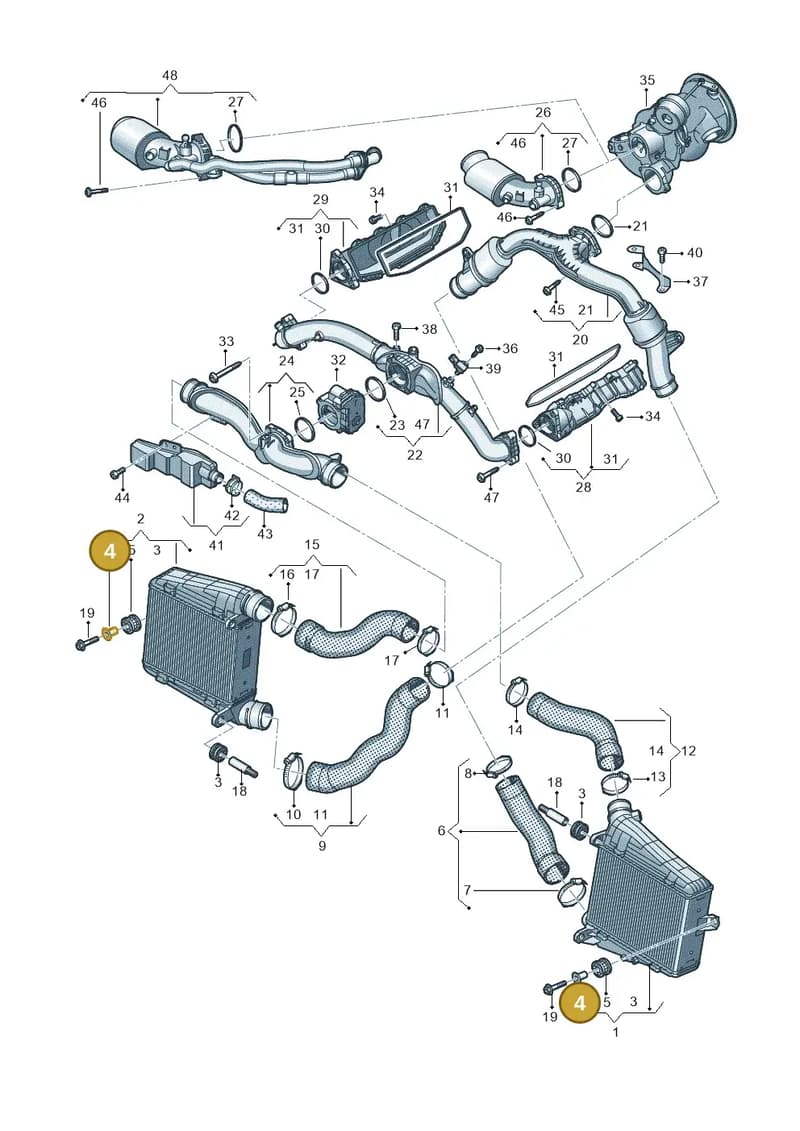 4N0145219 — Audi A8 (2017-2025) diagram 838145500, position 4