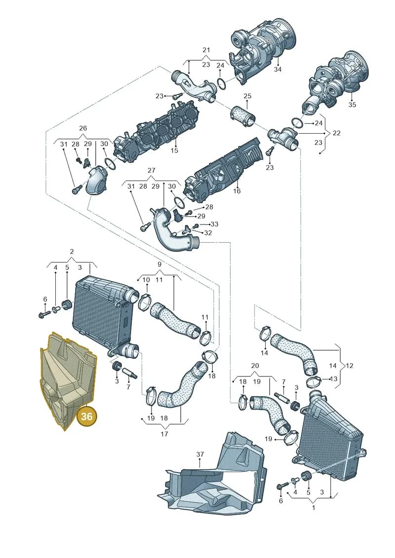 4N0145334T — Audi A8 (2017-2025) diagram 838145550, position 36