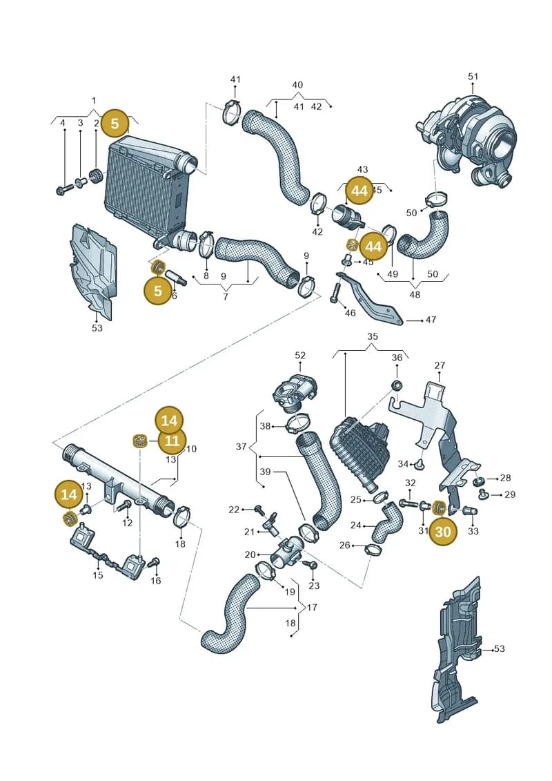 4N0145824A — Audi A8 (2017-2025) diagram 838145580, position 5+11+14+30+44