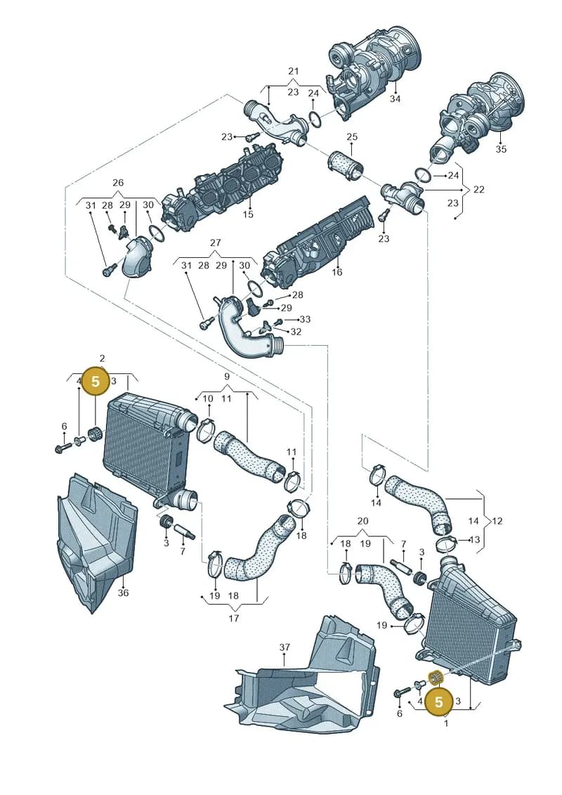 4N0145824B — Audi A8 (2017-2025) diagram 838145550, position 5