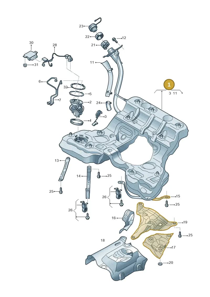 4N0201060K — Audi A8 (2017-2025) diagram 838201110, position 1