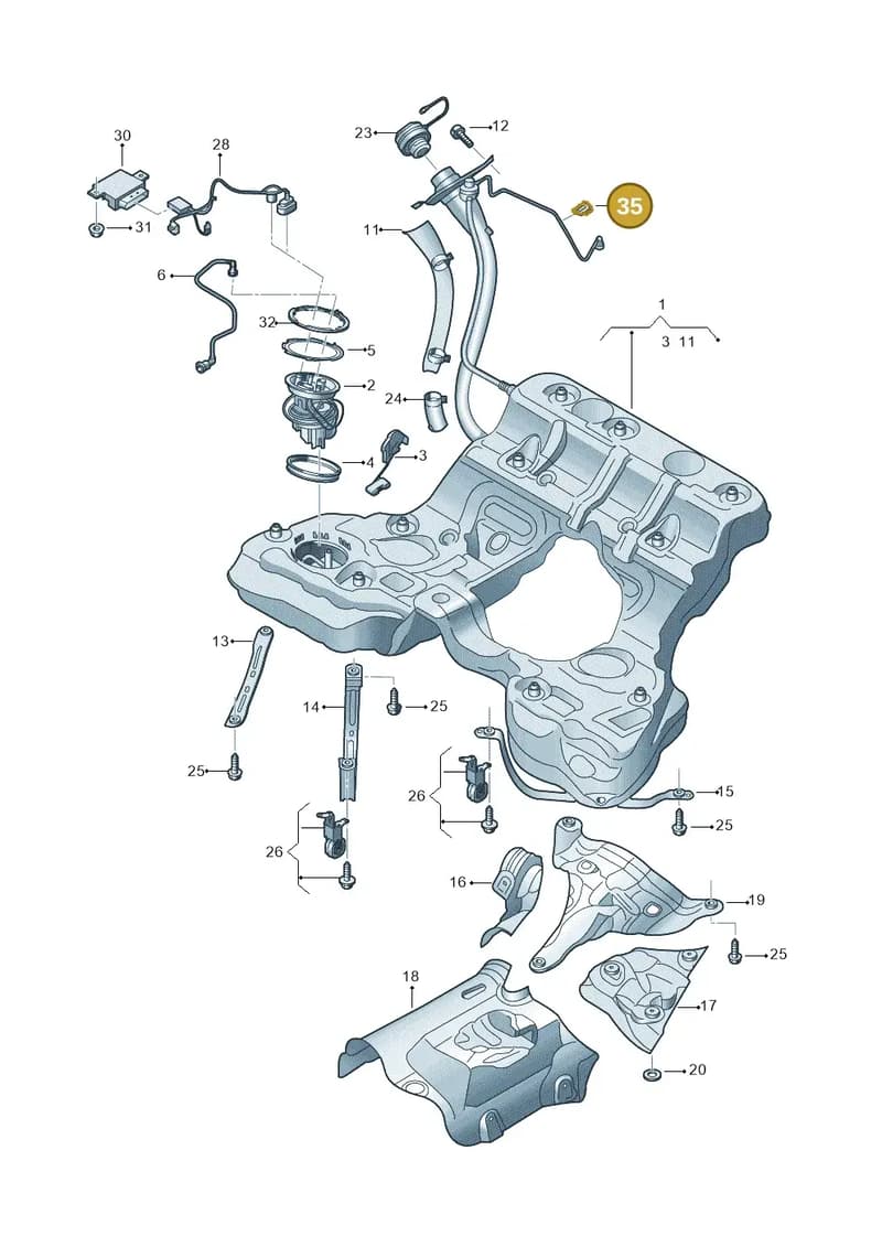 4N0201250 — Audi A8 (2017-2025) diagram 838201000, position 35