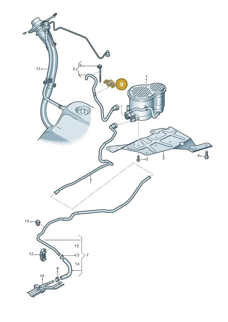 4N0201250 — Audi A8 (2017-2025) diagram 838201800, position 9