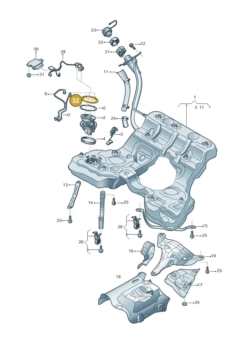 4N0201921 — Audi A8 (2017-2025) diagram 838201110, position 32