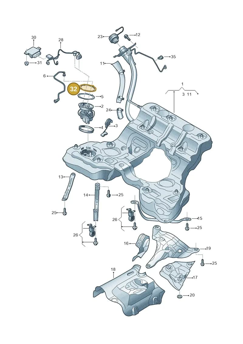 4N0201921 — Audi A8 (2017-2025) diagram 838201000, position 32