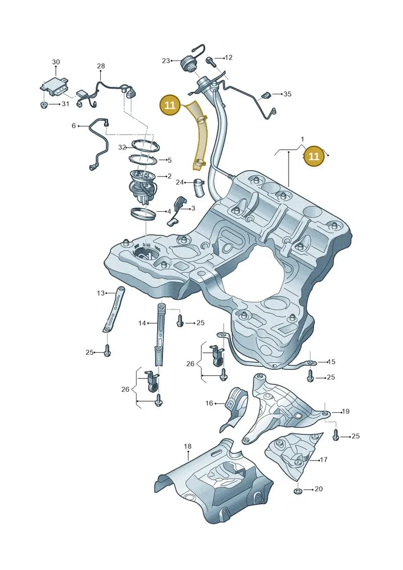 4N0201974A — Audi A8 (2017-2025) diagram 838201000, position 11