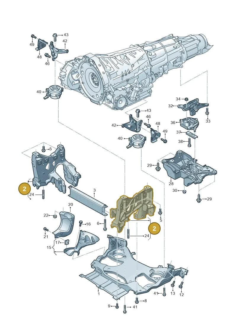 4N0399296M — Audi A8 (2017-2025) diagram 838399400, position 2