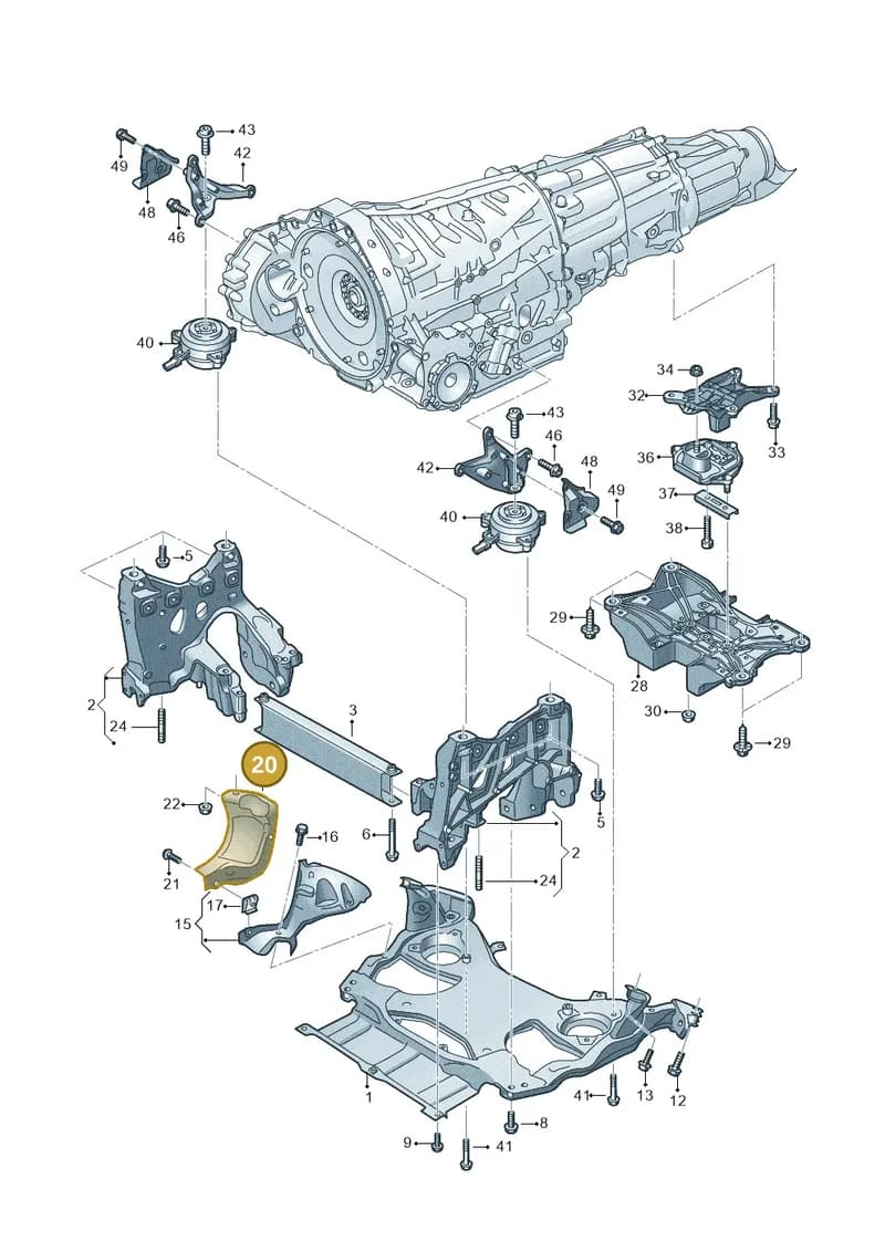 4N0399546A — Audi A8 (2017-2025) diagram 838399400, position 20