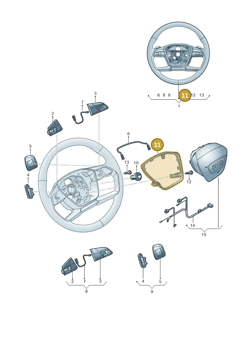 4N0419689BRK1 — Audi A6 2.0 (2018-) diagram 586419000, position 11