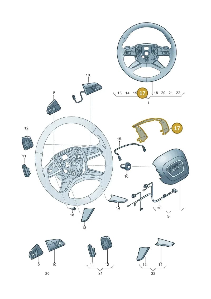 4N0419689BRK1 — Audi A8 (2017-2025) diagram 859419000, position 17