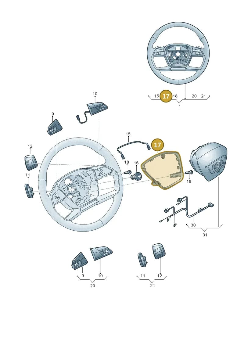 4N0419689BRK1 — Audi A6 2.0 (2018-) diagram 838419100, position 17