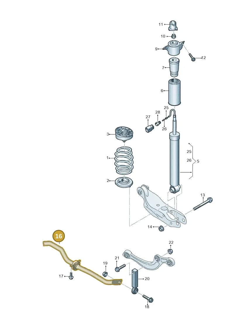 4N0511305AA — Audi A6 (2018-2025) diagram 849511040, position 16