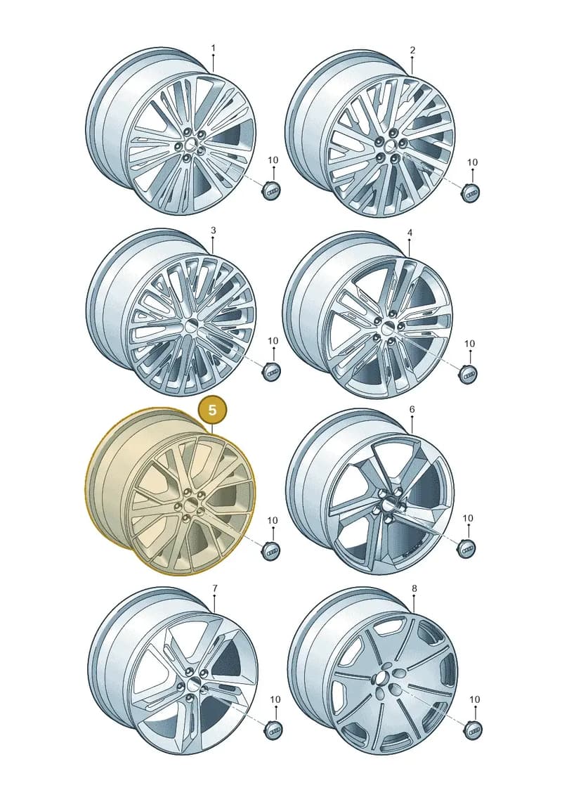 4N0601025AA — Audi A8 (2017-2025) diagram 838601910, position 5