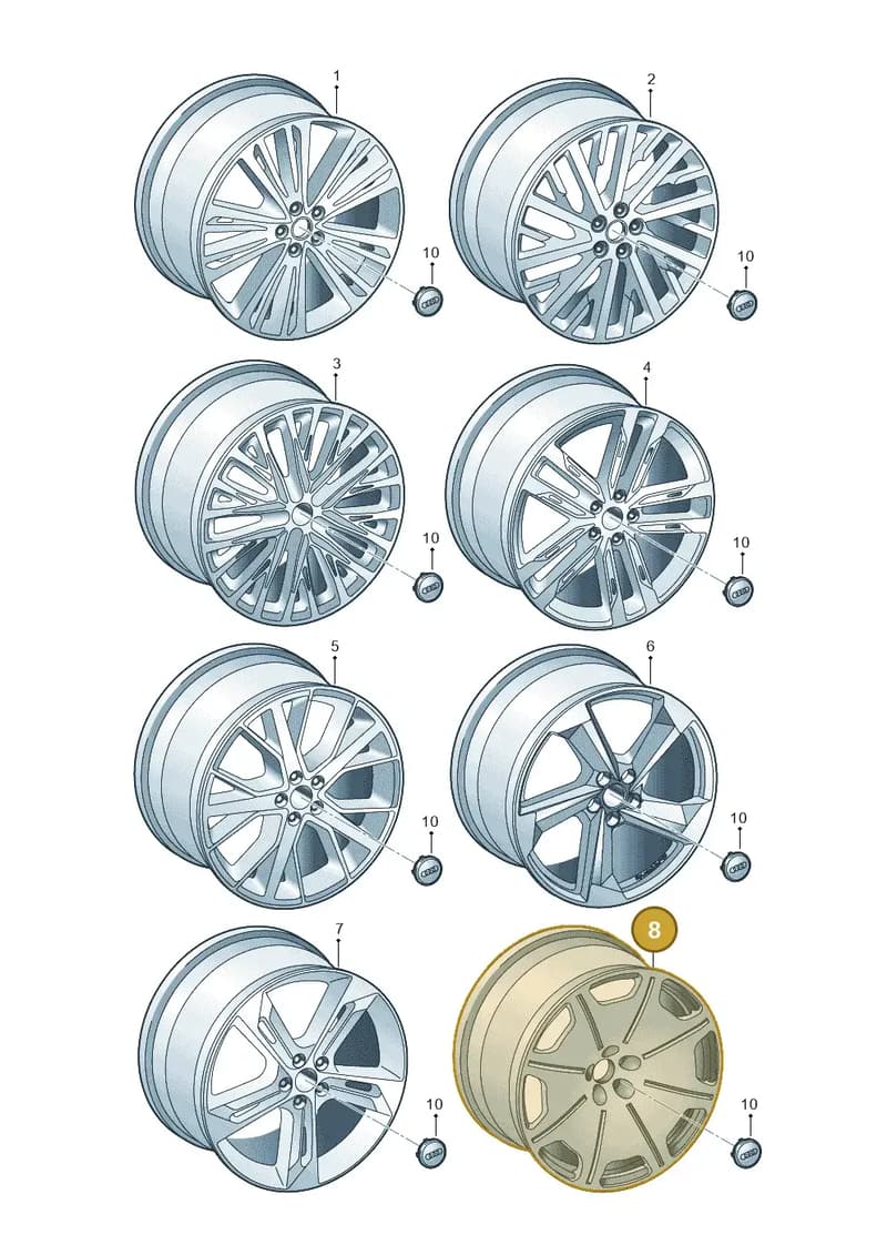 4N0601025AG — Audi A8 (2017-2025) diagram 838601910, position 8