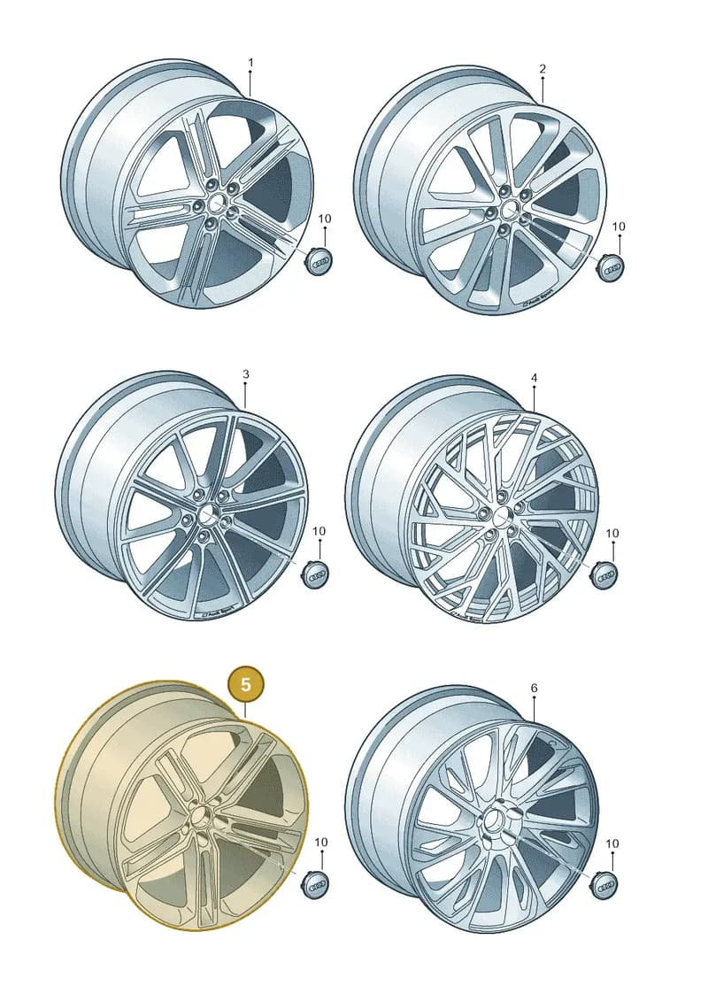 4N0601025AR — Audi A8 (2017-2025) diagram 838601920, position 5