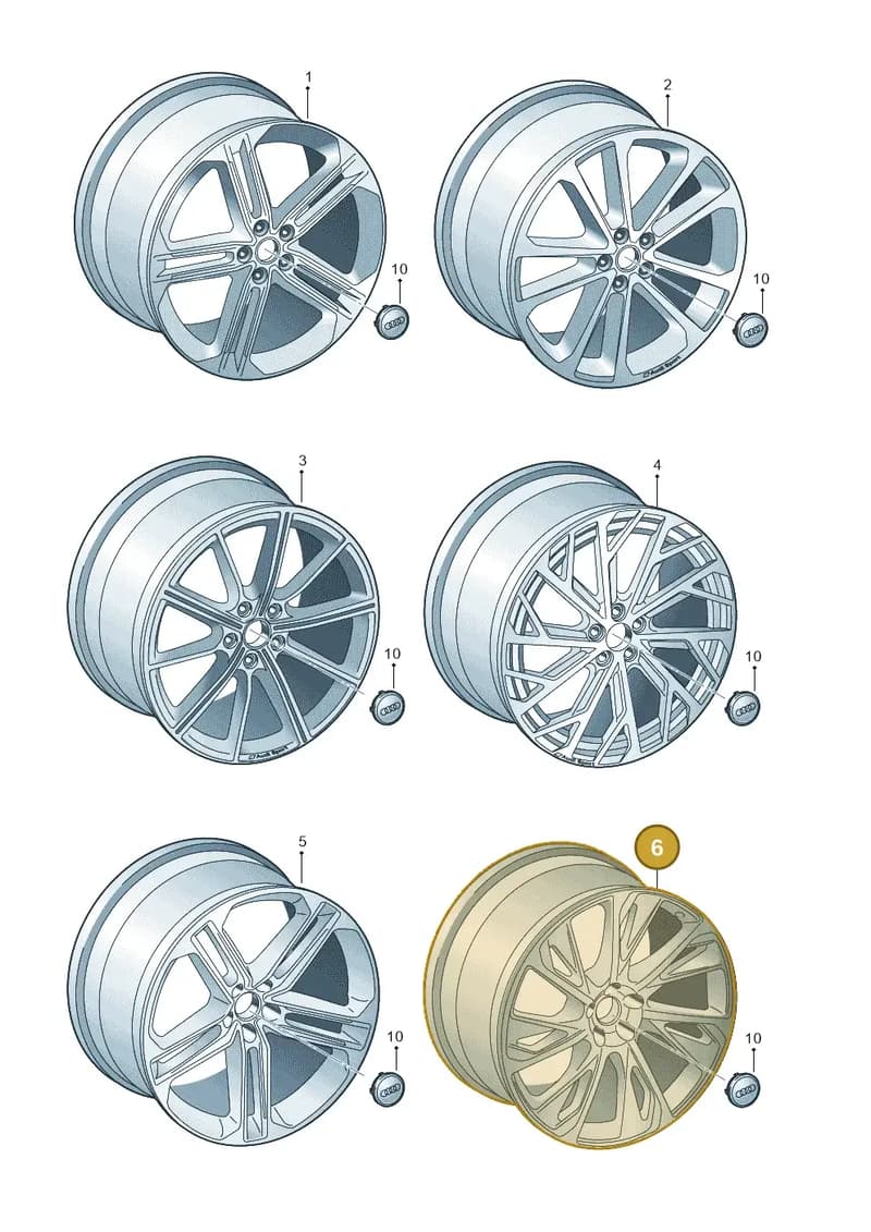 4N0601025BJ — Audi A8 (2017-2025) diagram 838601920, position 6