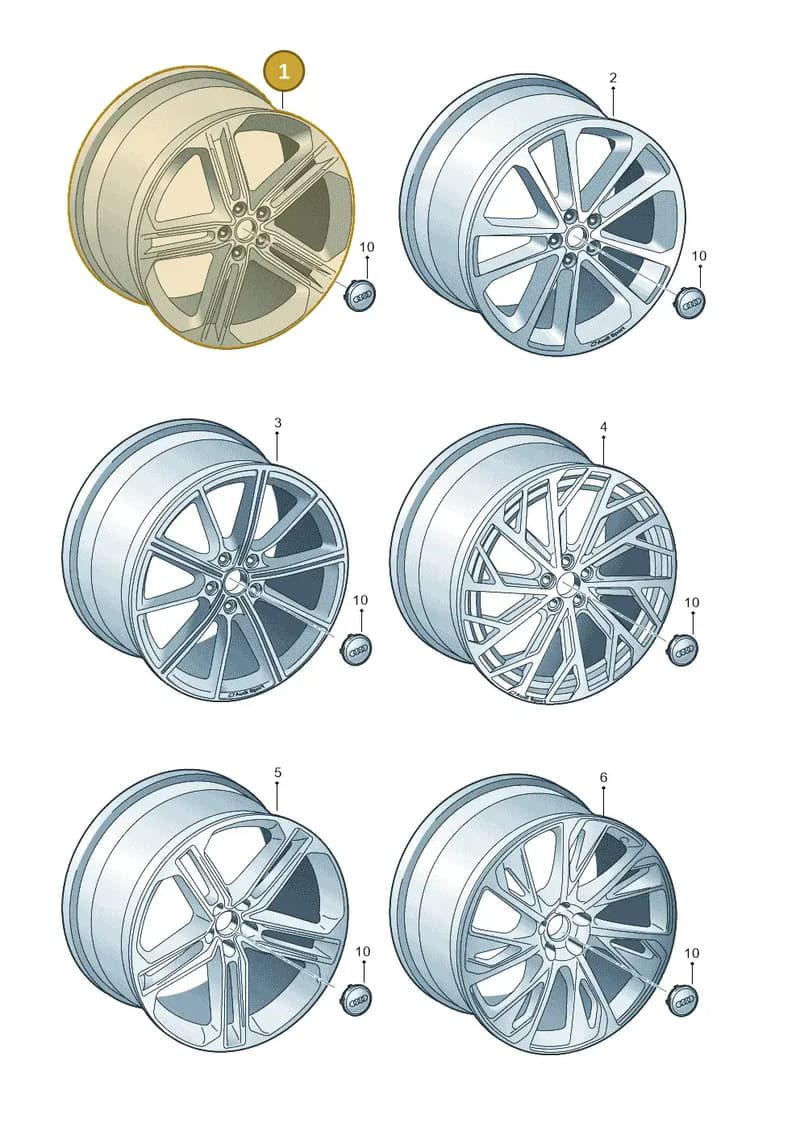 4N0601025F — Audi A8 (2017-2025) diagram 838601920, position 1