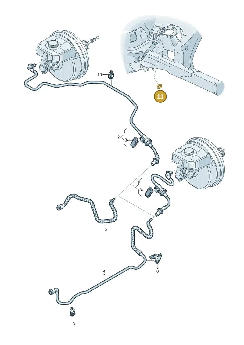 4N0611817A — Audi A8 (2017-2025) diagram 838611700, position 11