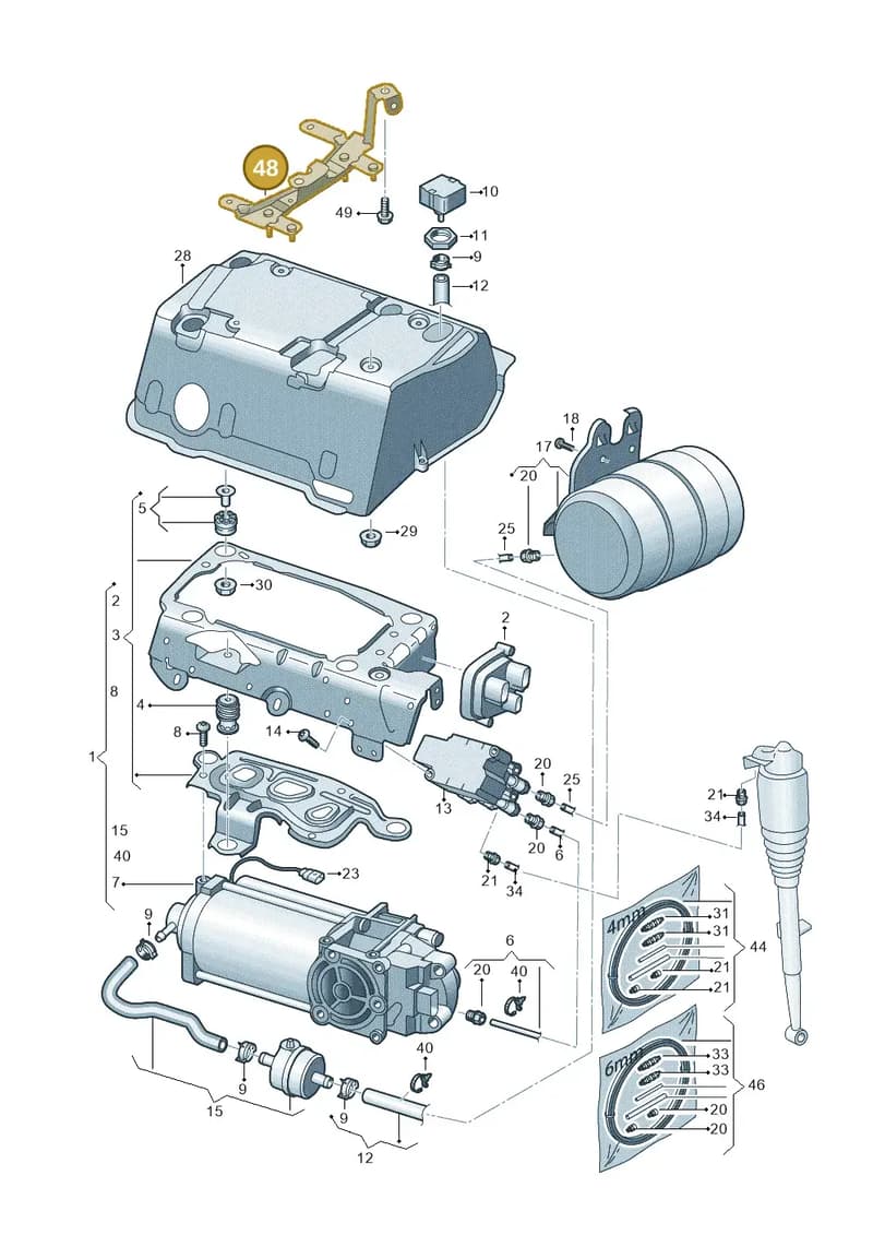 4N0616254A — Audi A8 (2017-2025) diagram 838616300, position 48