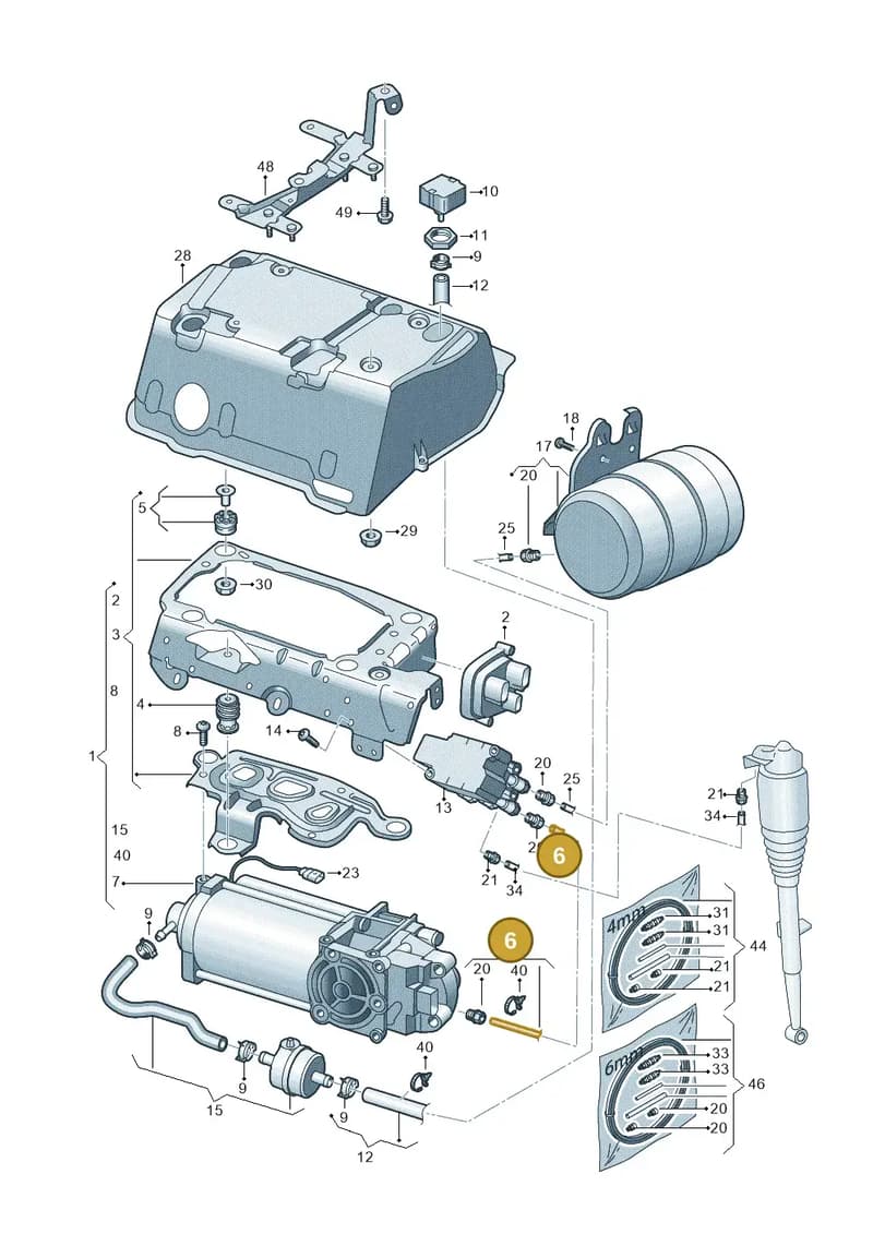 4N0616703 — Audi A8 (2017-2025) diagram 838616300, position 6