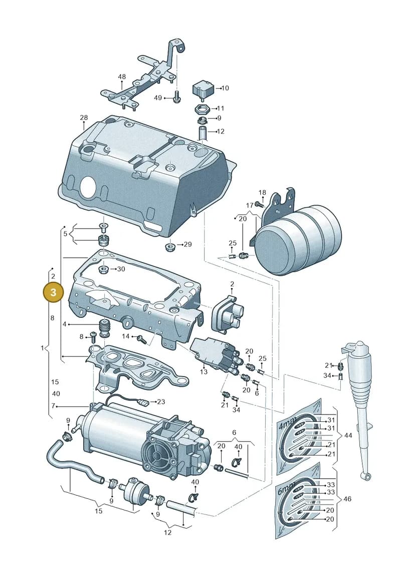 4N0698999 — Audi A8 (2017-2025) diagram 838616300, position 3