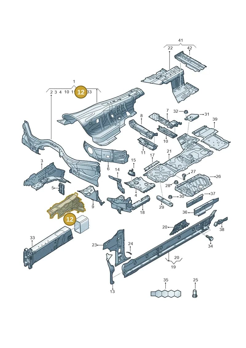 4N0802850B — Audi A8 (2017-2025) diagram 838803150, position 12